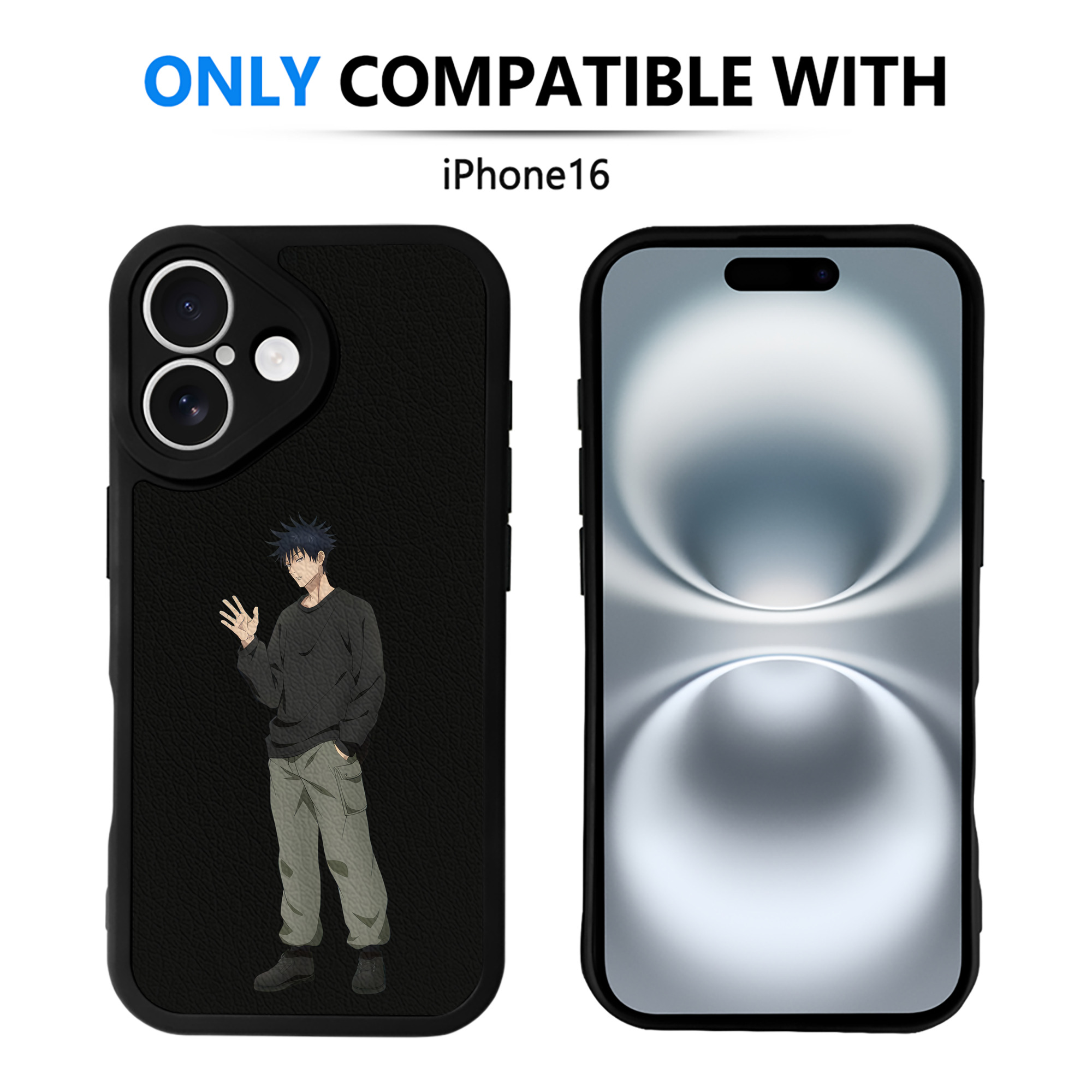 （画像用） 呪術廻戦 Jujutsu Kaisen 【iPhone 16シリーズ対応】シリコンスマホケース（レザー調） 材質：シリコン
